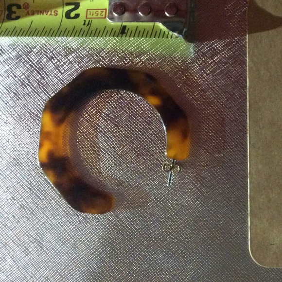💕HP💕JCREW Resin Hoop Tortoise EarringNWT Redwood - Picture 6 of 6